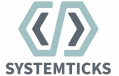 Logo von Systemticks mit zwei Farben: Türkis und grau